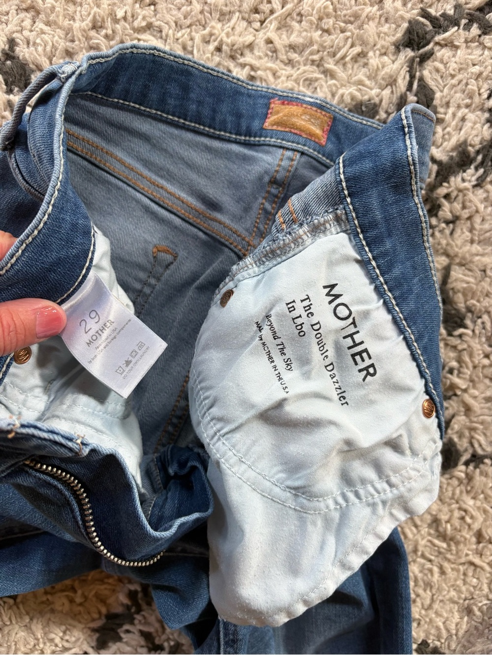 MOTHER Women's Straight Jeans - Light Blue & Dark Blue set size 29 - Picture 3 of 8